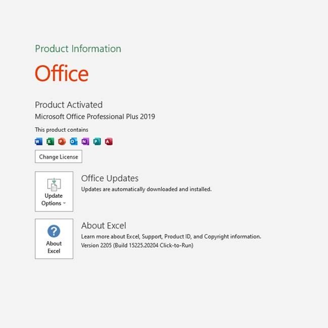 5 PC Digital Key License  Office 2019 , Global Excel Product Key 2019